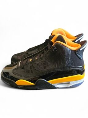 Air Jordan Dub Zero Black and Yellow Patent Leather Sneakers